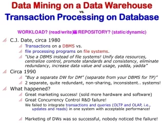 C.J. Date, circa 1980 Transactions  on a  DBMS  vs.  file processing programs  on  file systems .