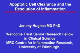 Apoptotic Cell Clearance and the Resolution of Inflammation