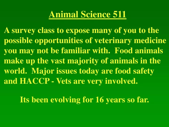animal science 511