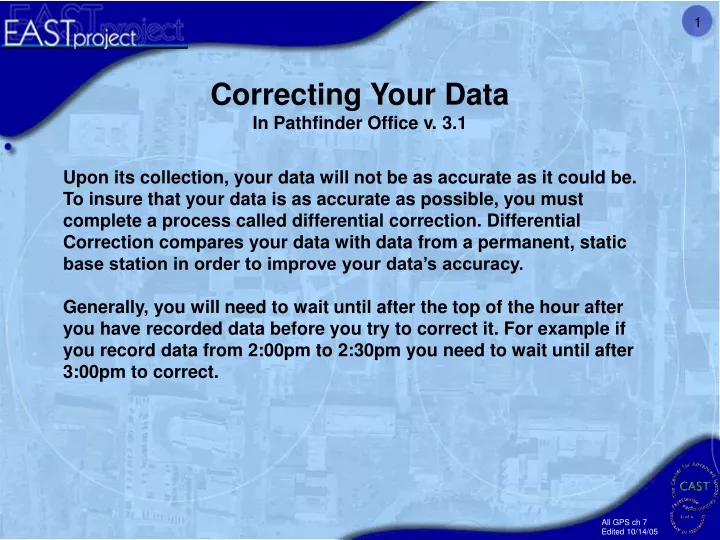 correcting your data in pathfinder office v 3 1