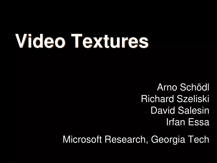 video textures