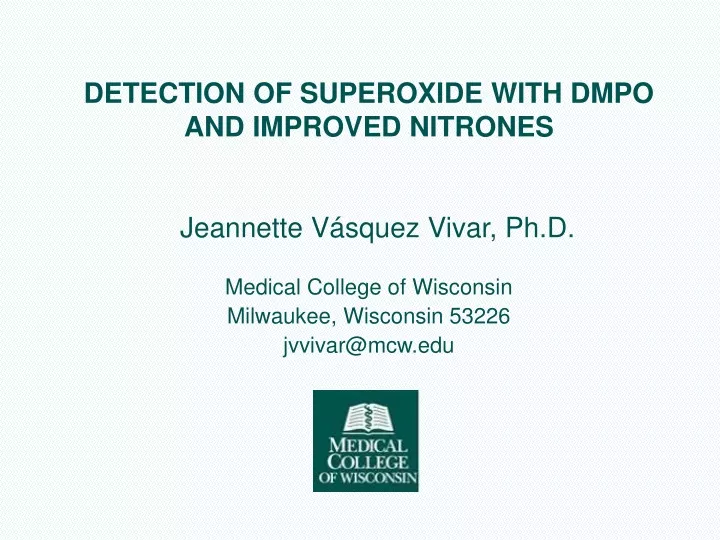 detection of superoxide with dmpo and improved