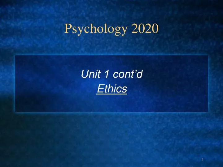 psychology 2020