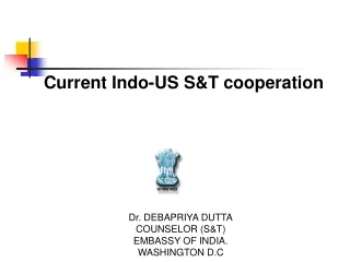 Current Indo-US S&amp;T cooperation