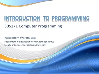 Introduction  to  Programming