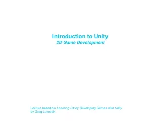 Introduction to Unity 2D Game Development