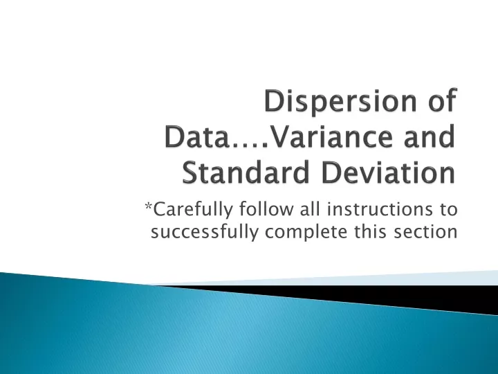 dispersion of data variance and standard deviation