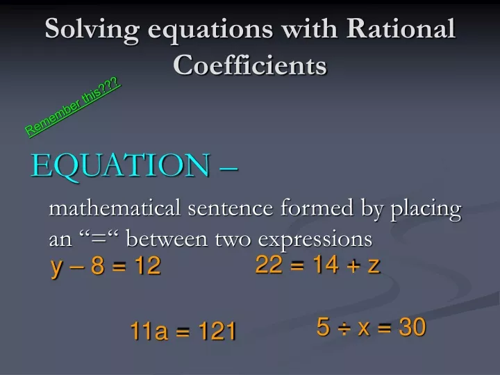 solving equations with rational coefficients