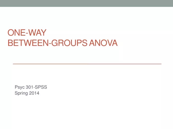 one way between groups anova