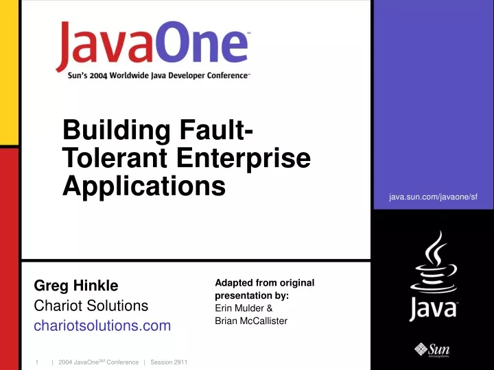 building fault tolerant enterprise applications
