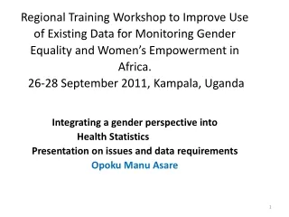 Integrating a gender perspective into  Health  Statistics