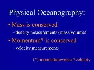 Physical Oceanography: