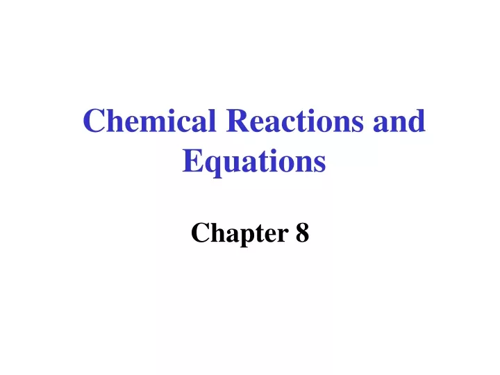 chemical reactions and equations