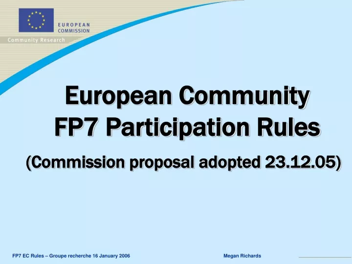 european community fp7 participation rules