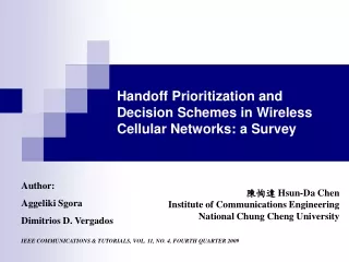 Handoff Prioritization and Decision Schemes in Wireless Cellular Networks: a Survey