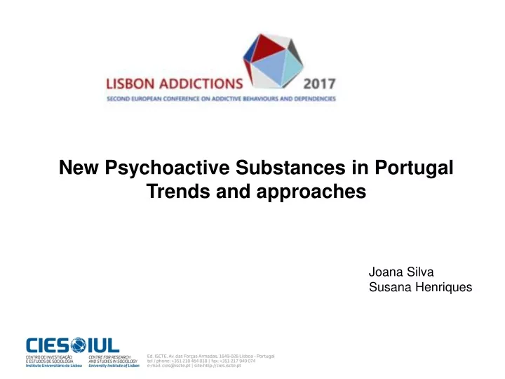 new psychoactive substances in portugal trends