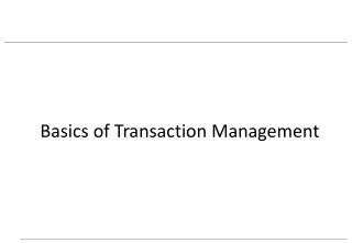 Basics of Transaction Management