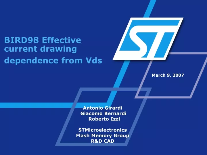 bird98 effective current drawing dependence from vds