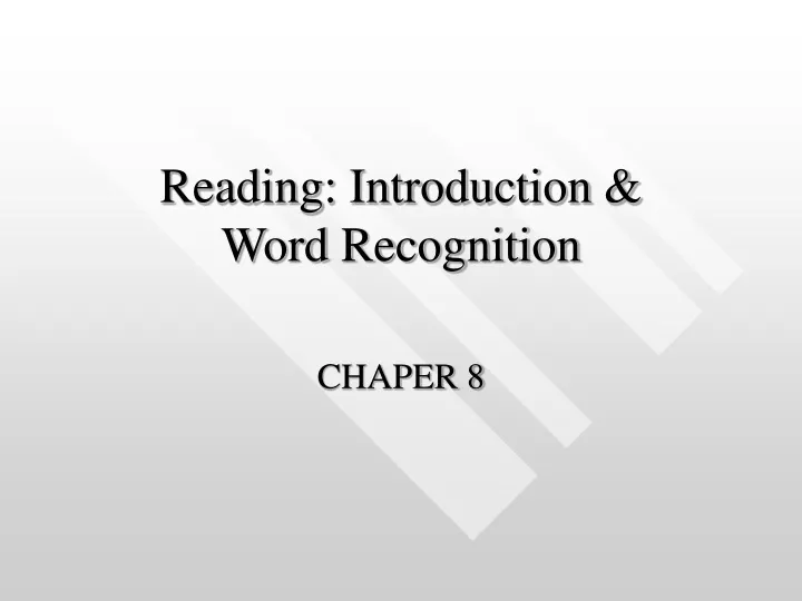 reading introduction word recognition