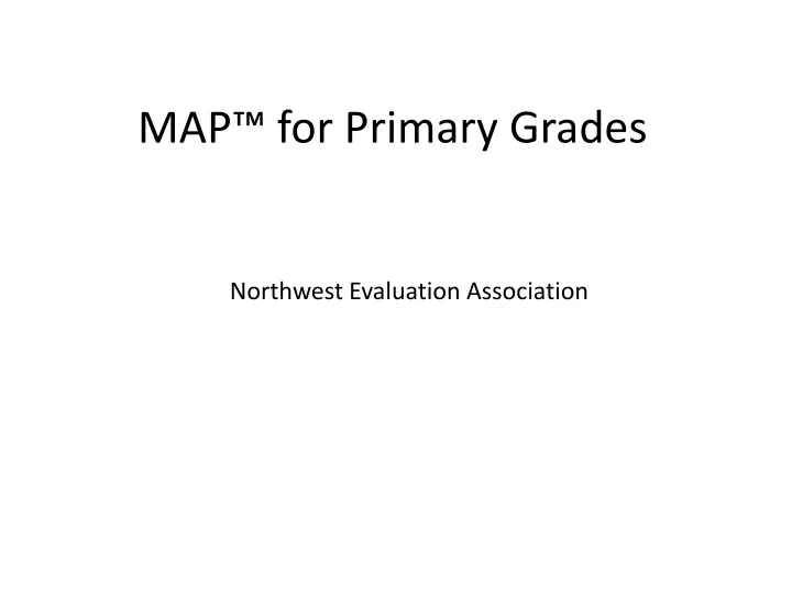map for primary grades