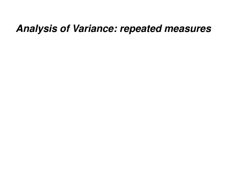 analysis of variance repeated measures