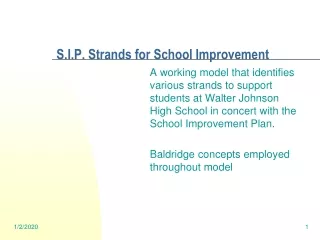 S.I.P. Strands for School Improvement