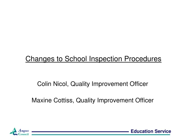 changes to school inspection procedures