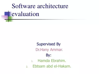 Software architecture evaluation