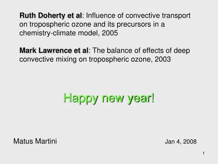 ruth doherty et al influence of convective