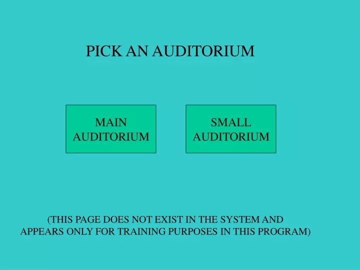 pick an auditorium