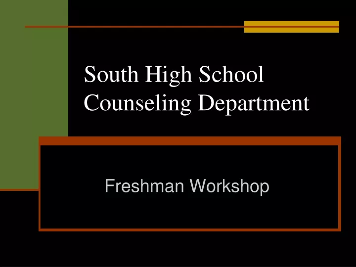 south high school counseling department