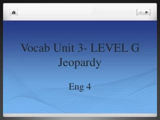 Vocab Unit 3- LEVEL G  Jeopardy Eng 4