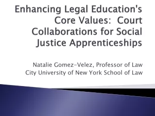 Enhancing Legal Education's Core  Values:  Court Collaborations for Social Justice Apprenticeships