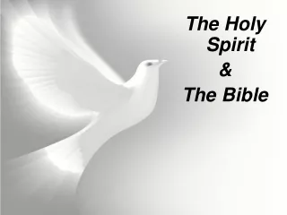 The Holy Spirit  &amp;  The Bible