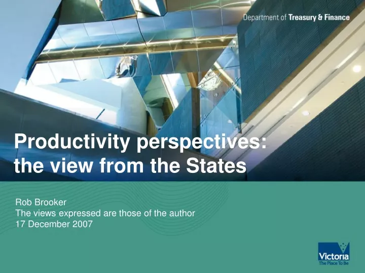 productivity perspectives the view from the states