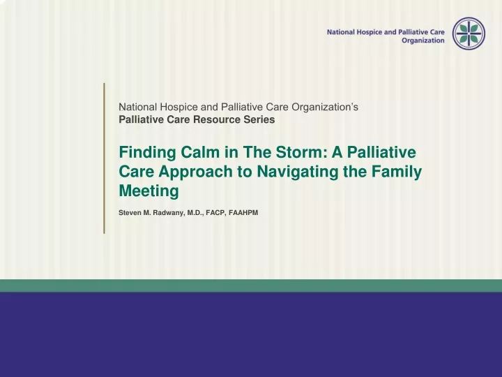 national hospice and palliative care organization