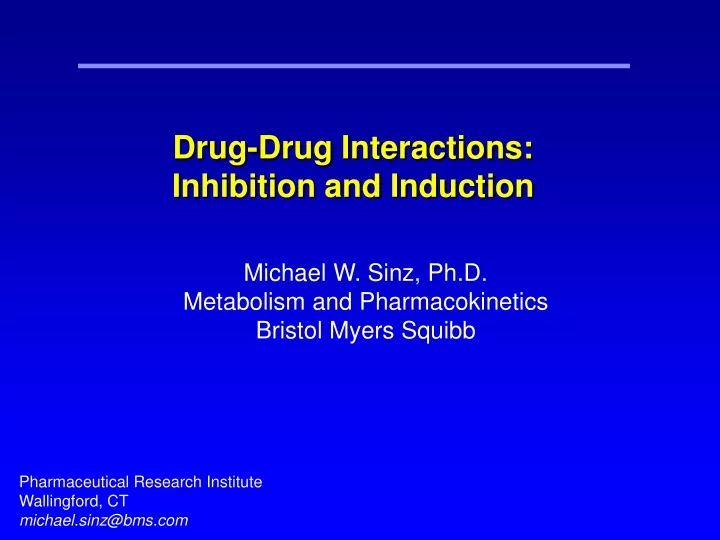 drug drug interactions inhibition and induction
