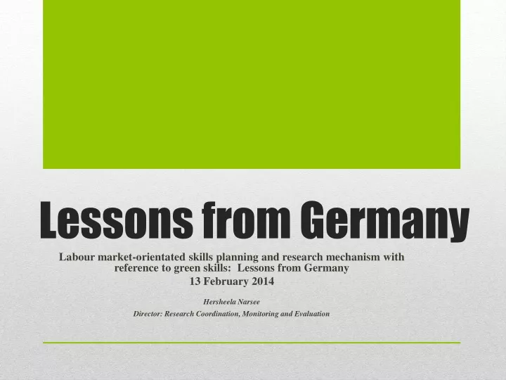 lessons from germany
