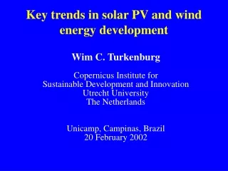 Key trends in solar PV and wind energy development