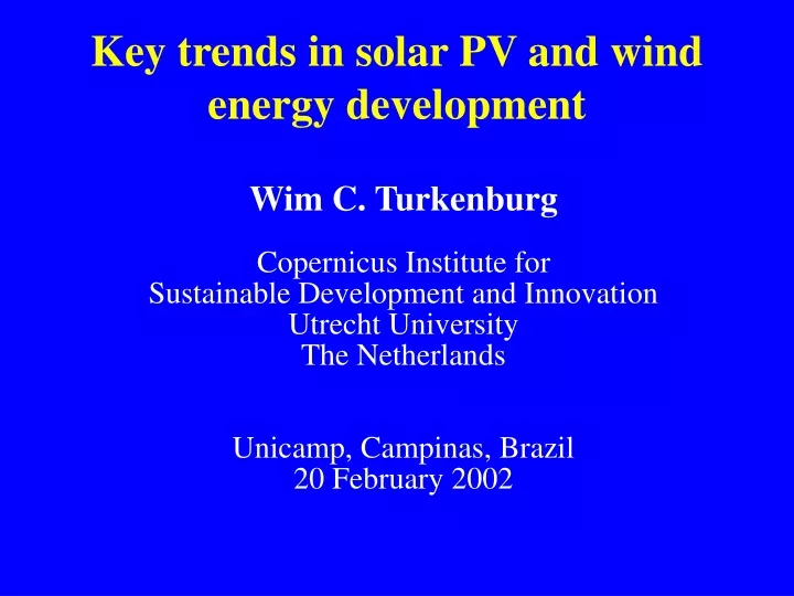 key trends in solar pv and wind energy development