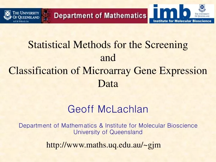 statistical methods for the screening