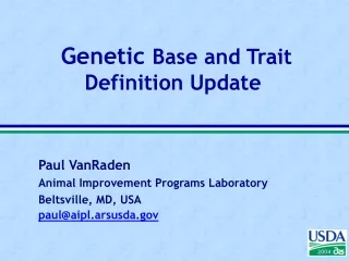 Genetic  Base and Trait Definition Update