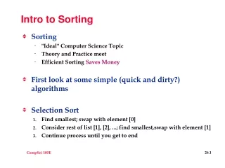 Intro to Sorting