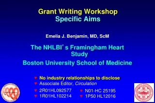 Grant Writing Workshop  Specific Aims