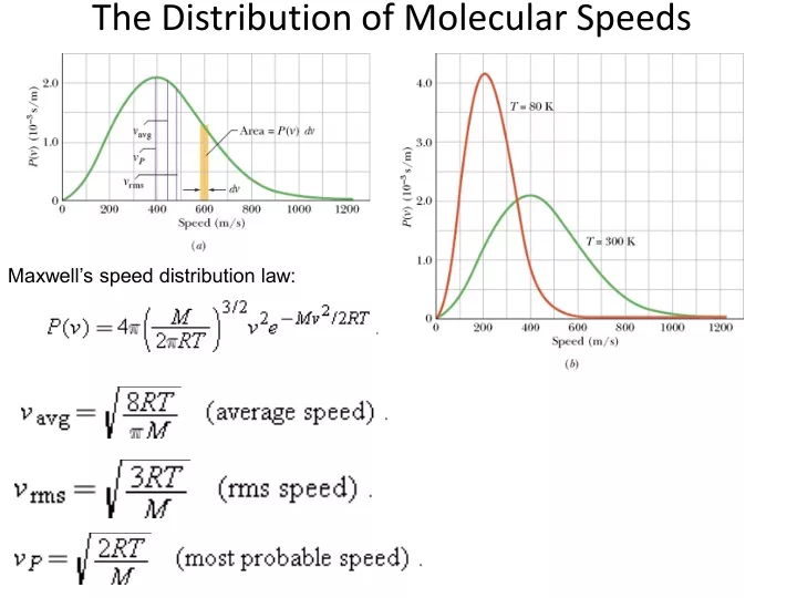 the distribution of molecular speeds