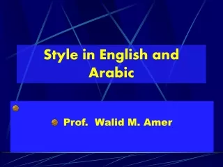 Style in English and Arabic