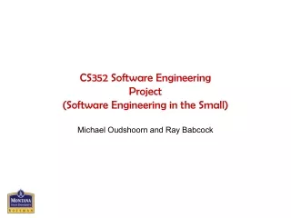 CS352 Software Engineering Project (Software Engineering in the Small)