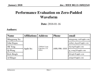 Performance Evaluation on Zero-Padded Waveform