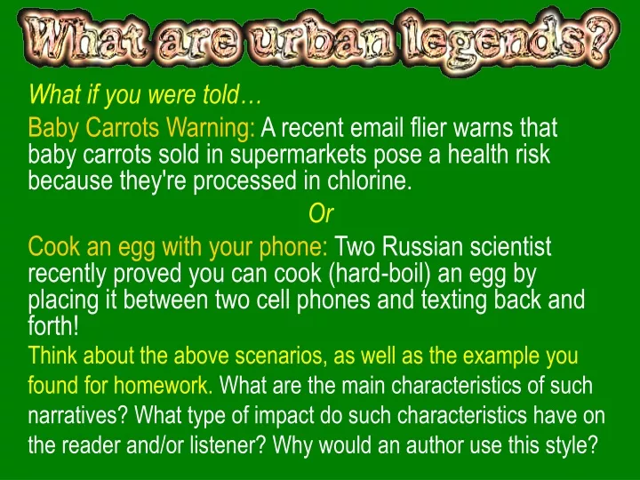 what if you were told baby carrots warning