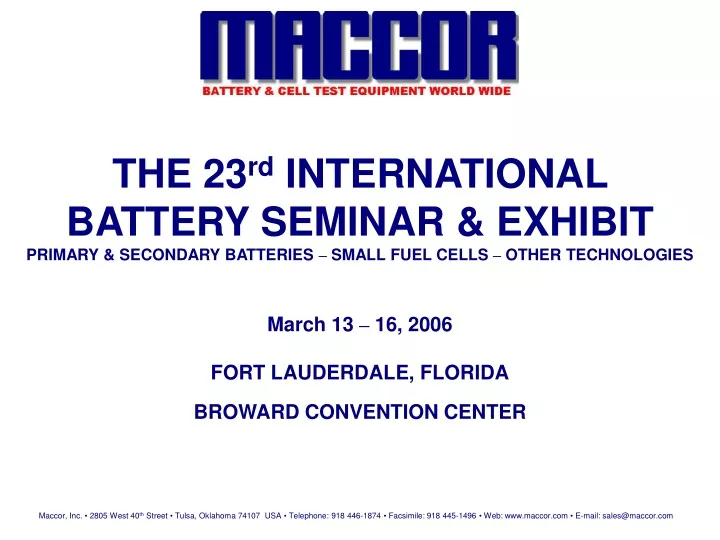 the 23 rd international battery seminar exhibit